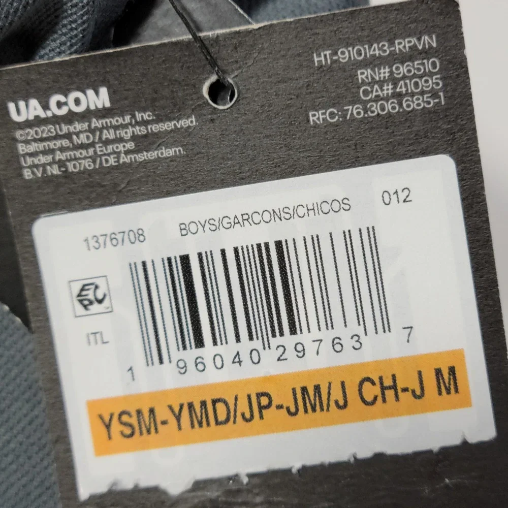 Under Armour Blitzing Hat Boys YSM-YMD Fitted Grey Black A-Flex Stretch Sports